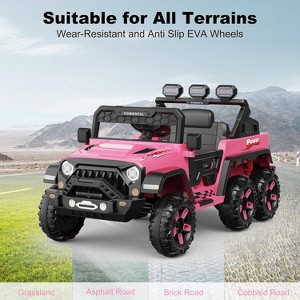 Coucheta 24V Kids Power Wheels Truck, 6-Wheel All-Terrain Ride-On Car with Parent Remote Control, 3 Speeds, Bluetooth Music - 1 of 4