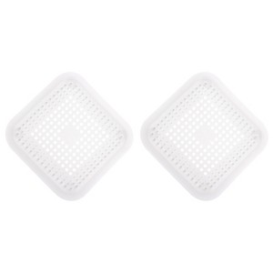 Unique Bargains Shower Drain Hair Catcher Square Drain Cover with Anti-slip Point Silicone Hair Stopper - 1 of 4
