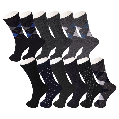 Hammer Anvil Mens Dress Socks 12 Pack Classic Cotton Crew Socks Solid ...