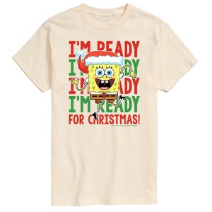 Men's - SpongeBob SquarePants - I'm Ready For Christmas Short Sleeve Graphic T-Shirt - 1 of 4