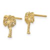 Black Bow Jewelry Small Textured Palm Tree Post Earrings in 14k Yellow Gold - 2 of 4