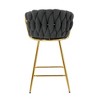 Resenkos Counter Bar Stools, Counter Stool,360��Swivel Bar Chairs set of 2 with Backrest, Metal Leg Modern Luxury Kitchen Chair,Black Gray - 4 of 4