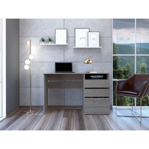NicBex Home Office Desk 47.4" W Modern Writing Desk with 3 Storage Drawers, 1 Open Shelf and Wooden Frame for Office, Study, Living Room - 1 of 4