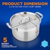 NutriChef 5-Quart Stainless Steel Stockpot - 18/8 Food Grade Heavy Duty Large Stock Pot for Stew, Simmering, Soup, Includes Lid - image 2 of 3