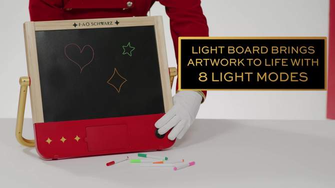FAO Schwarz Sketch and Glow Easel 2-in-1 Art Studio, 2 of 10, play video