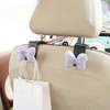 Anna-Kaci 2-Piece Textured Bow Car Air Vent Clip Set with Decorative Lavender Design - Purple - 2 of 4
