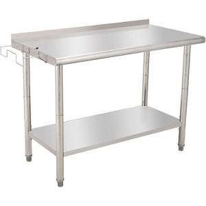 NSF Certified Stainless Steel Work Table,48*24*35inch Bilayer Table with Adjustable Undershelf - 1 of 4