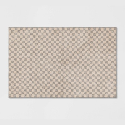 Brown LV vinyl Damier check pattern faux leather fabric by yard