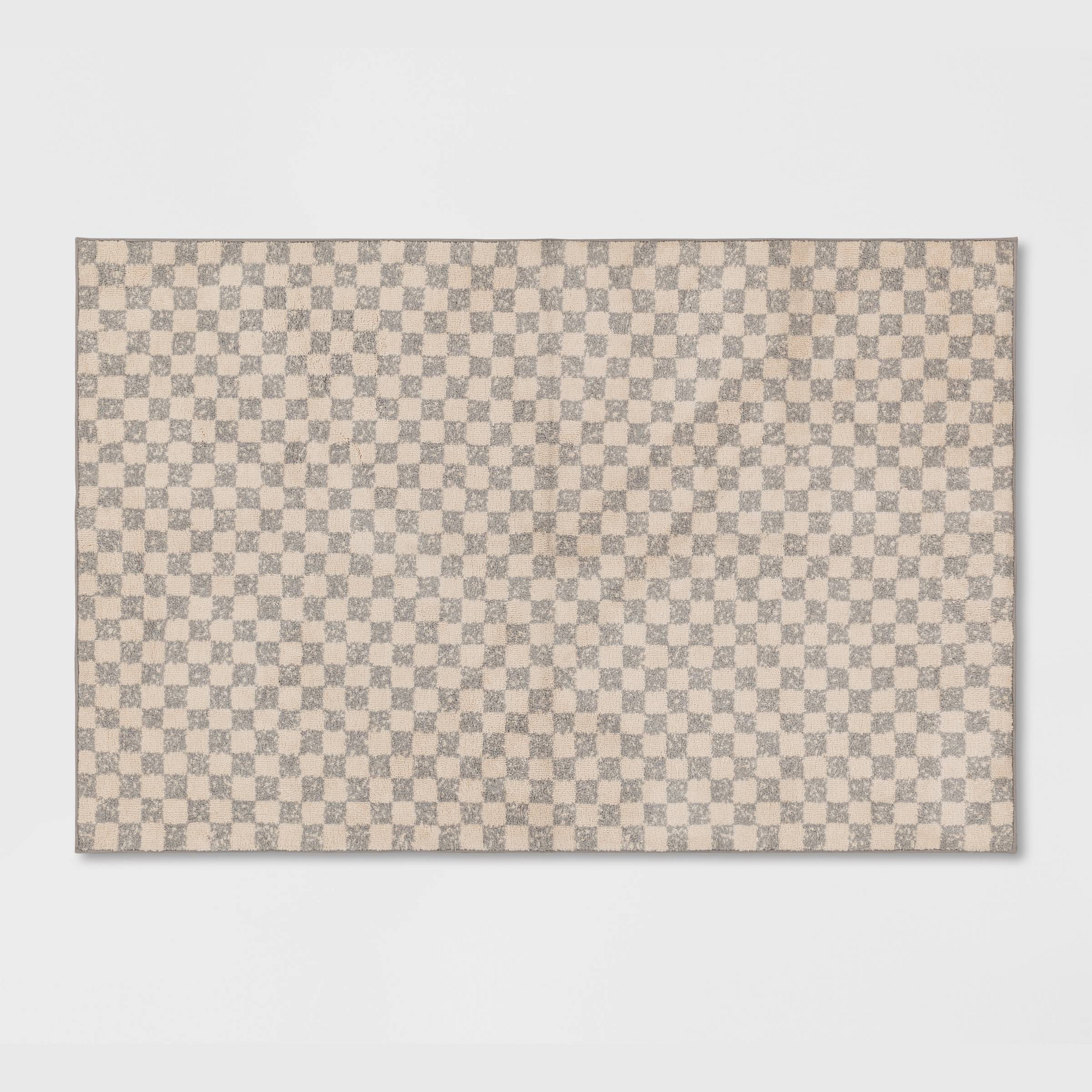 2'6"x4' Washable Checkerboard Plush Accent Rug - Threshold™