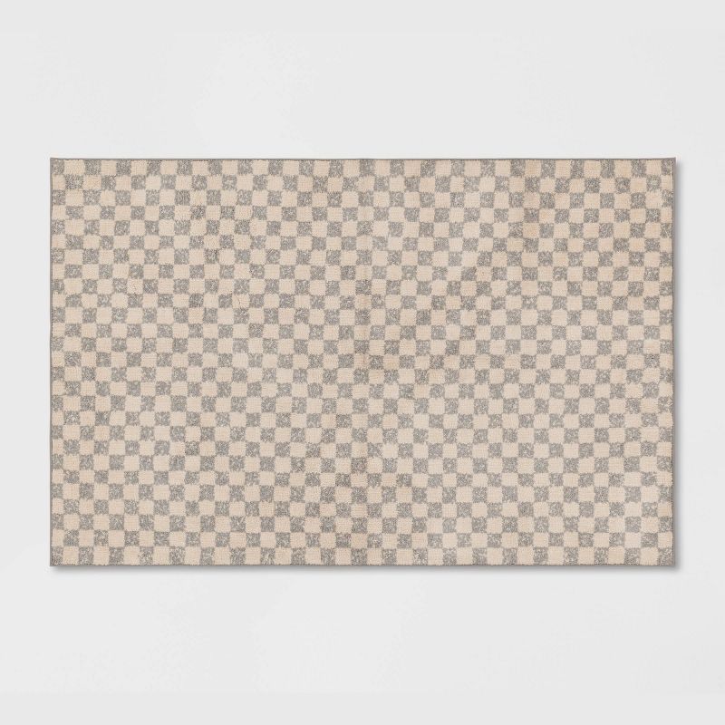 2&#39;6&#34;x4&#39; Washable Checkerboard Plush Accent Rug - Threshold&#8482;, 1 of 6