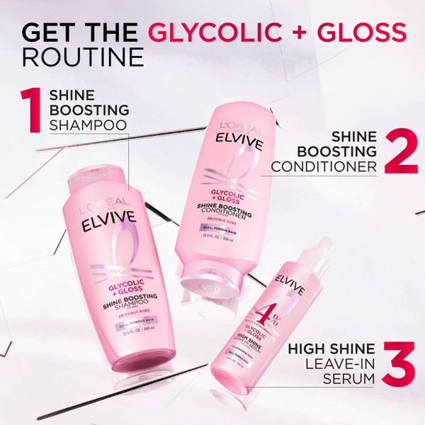 L'Oreal Paris Elvive Glycolic Gloss Champú Potenciador de Brillo - 28 fl oz: Uso Diario, Toronja, Jazmín, Libre de Parabenos 8
