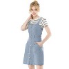 Allegra K Women's Classic Adjustable Strap A-Line Overall Denim Dress - 2 of 4