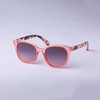 Women's Two-Toned Tortoise Shell Preppy Round Sunglasses - A New Day™ Pink - 2 of 2