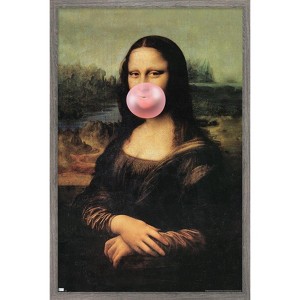 Trends International Reinders - Mona Lisa Bubble Gum Framed Wall Poster Prints - 1 of 4