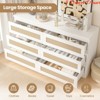 Nursery Rattan Dresser for Bedroom, Modern 6 Drawer Wooden Dresser Chest, Wide Wood Beside Table - 3 of 4