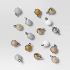 25ct Christmas 30mm Ornament Set Silver/Champagne/Gold/White - Wondershop™ - 1 of 3