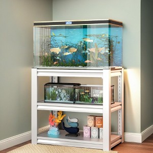 ROOMTEC 3-Tier Fish Tank Rack Shelf, Adjustable Metal Aquarium Stand Rack For 40-50 Gallon (31.5 "L x 18 "W x 34"H) - 1 of 4