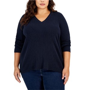 Tommy Hilfiger Womens Cable-Knit Knit Sweater - 1 of 1