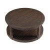 Sapphtopaz Traditional Round Coffee Table Large Curved Table with Shelf Wheels 2 Tier Center Table for Living Room - 2 of 4