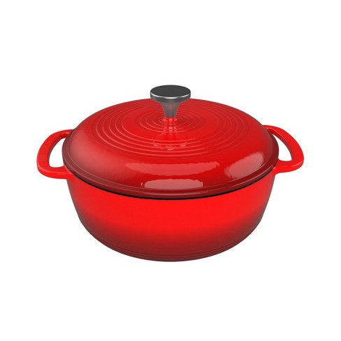 Hastings Home Cast Iron Enamel-coated 6-quart Dutch Oven With Lid - Red :  Target