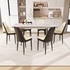 NicBex Kitchen Table Chairs Set Extendable Dining Room Table with MDF Tabletop and 6 Thick Cushion PU Chairs for Dining Room - 3 of 4