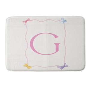 Deny Designs April Lane Art Simple Bow Monogram Memory Foam Bath Mat - 1 of 4