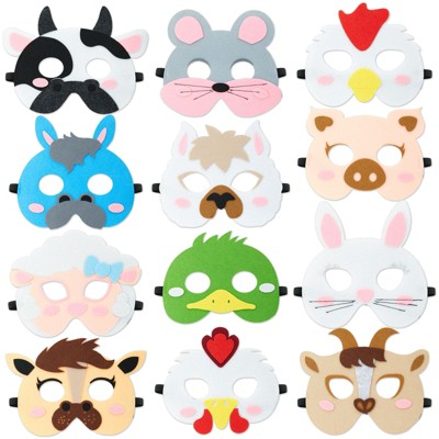 Blue Panda 12-pack Animal Masks For Kids Farm-themed Birthday Party, 12 ...