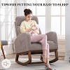 MOONMISS  Modern Linen Glider Chair with Wood Legs and Side Pocket, Rocking Accent Chair with High Back for Living Room Bedroom - 2 of 4