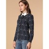 Allegra K Women's Point Collar Long Sleeve Button-Down Shirt - 4 of 4