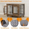 Gikpal Wooden Dog Crate Furniture, Stylish Dogs Kennel for Small to Extra Large, Double Door & A Cushion & 360°Wheel, Metal, Chew-Proof, Dog Cage - 4 of 4