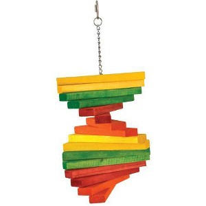 A&E Cage Company Happy Beaks Wooden Blocks Spiral Bird Interactive Toy - 1 of 1