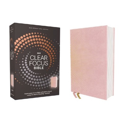 Niv, Clear Focus Bible, Leathersoft, Pink - by  Zondervan (Leather Bound)