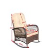 FATMOON Outdoor Wicker Rocking Chair with Wide Seat, Thick Cushion, Rattan Rocker w/Steel Frame, Weight Capacity for Patio, Garden - 3 of 4