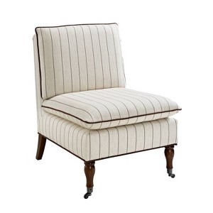 Peggy Stripe Pillow Top Slipper Chair Cream - Linon, Ivory