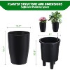 16 in Tall Planters Set of 2, Plant Pots, Self Watering Pots for Indoor Plants, Flower Pots With Built-In Drainage and Visual Water Level Design - 2 of 4