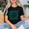 Simply Sage Market Women's Checkered Christmas Smiley Short Sleeve Graphic Tee - 2 of 3