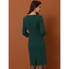INSPIRE CHIC Women's 3/4 Sleeve Split Neck Wear to Work Business Sheath Dresses - 3 of 4
