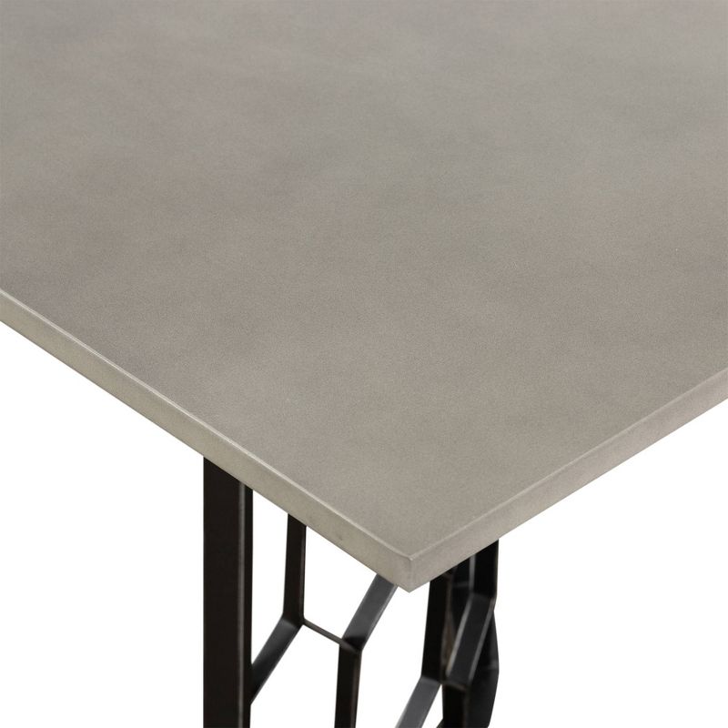 Rectangular Solange Concrete/Metal Dining Table Gray - Armen Living, 6 of 9