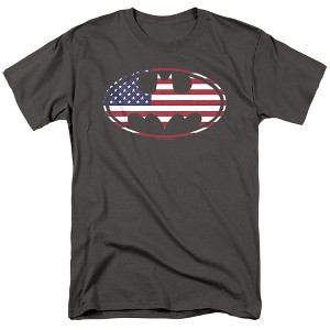 Men's Batman American Flag Oval T-Shirt - 1 of 4