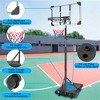 YONWAY Basketball Goal Portable Basketball Hoop Indoor Outdoor Basketball Stand 5.6-7ft Adjustable 28in Backboard with Wheels, Black White - 4 of 4