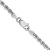 Black Bow Jewelry 2.75mm 10k White Gold Solid Diamond Cut Rope Chain Necklace - 3 of 4