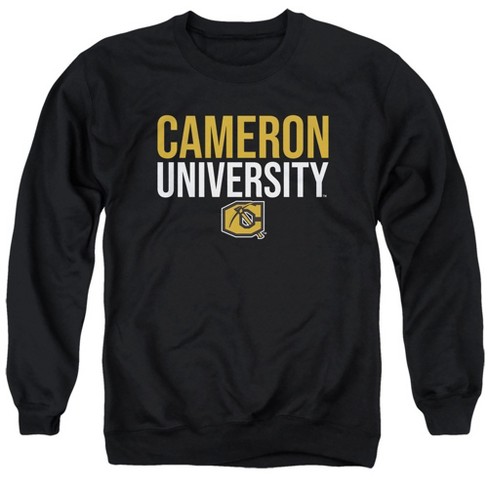 Cameron University Official Stacked Adult Crewneck Sweatshirt, Black - image 1 of 4