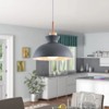 Rennnsan Veorix 11"W 1-Light Dome Wood Modern Dimmable Pendant - 4 of 4