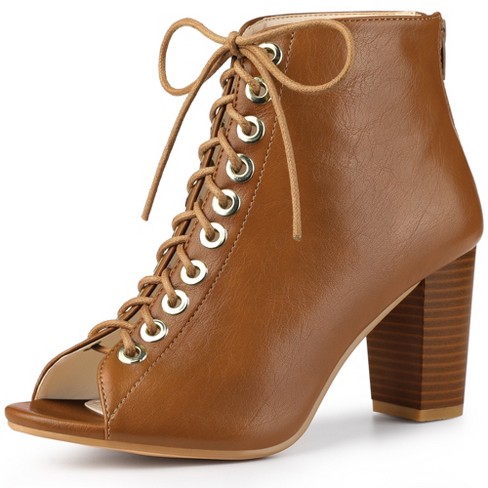 Ankle boots peep toe on sale