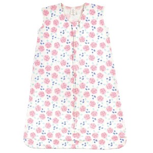Touched by Nature Baby Girls Organic Cotton Sleeveless Wearable Sleeping Bag, Sack, Blanket, Pink Rose - 1 of 2