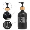 Kitcheniva Plastic Soap Dispenser Set with Bamboo Tray - For Bathroom and Kitchen, Black - 2 of 3