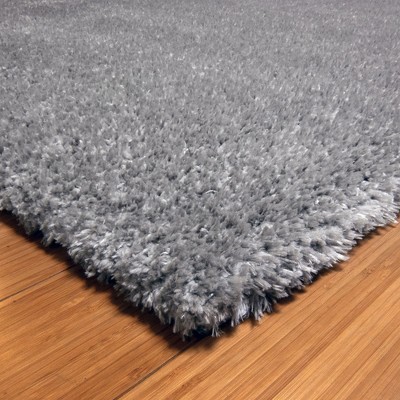 Thayer Gray Plush Microfiber Shag Runner Rug 2'x6'