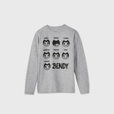 Boys Bendy And The Ink Machine Graphic T Shirt Gray Target - aba logo shirt roblox