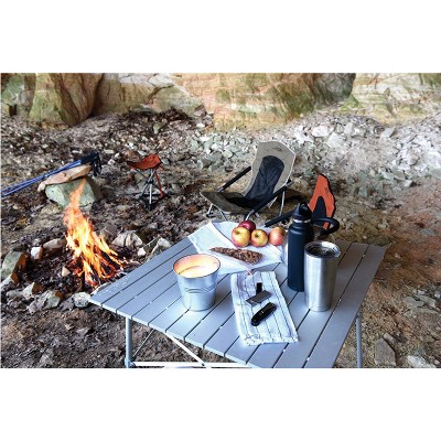Silver Aluminum Foldable Camp Table - 5" x 8" x 29"