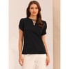 Allegra K Women's Cutout Round Neck Cap Sleeve Casual Top - image 3 of 4